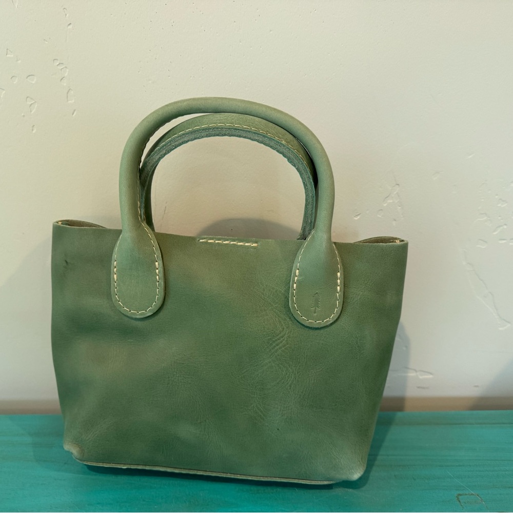Portland Leather Green Mini Bag with Structured Design